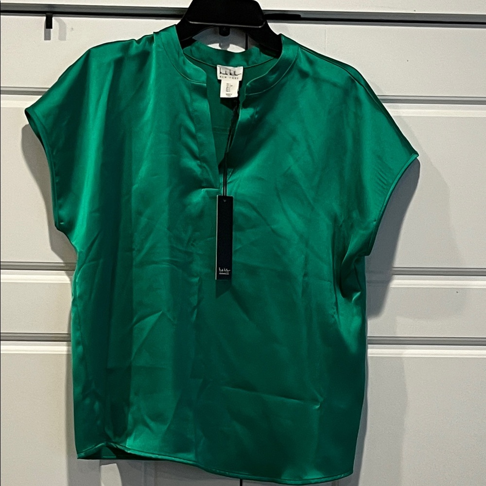 Emerald Satin Blouse